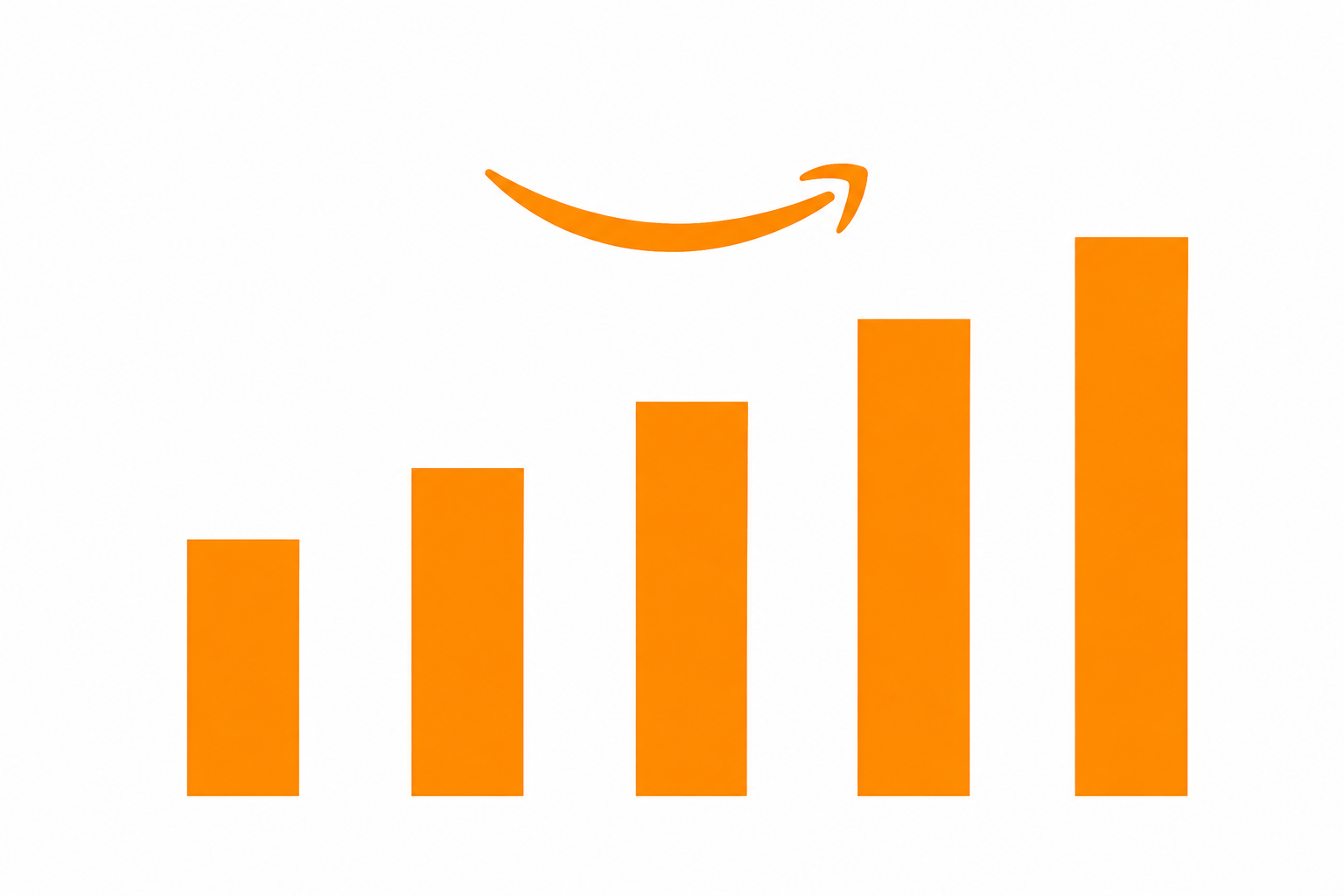 Rising sales bars beneath the Amazon arrow